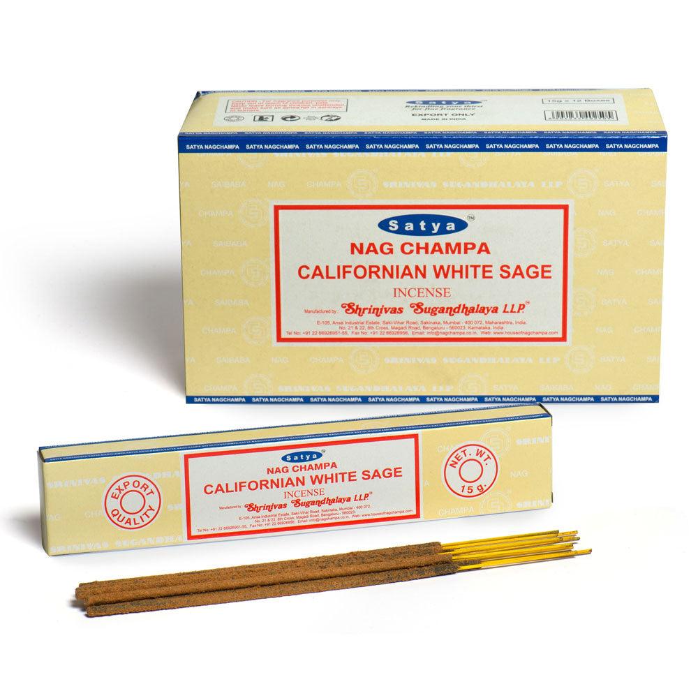 12 Packs of Californian White Sage Incense Sticks by Satya - Charming Spaces