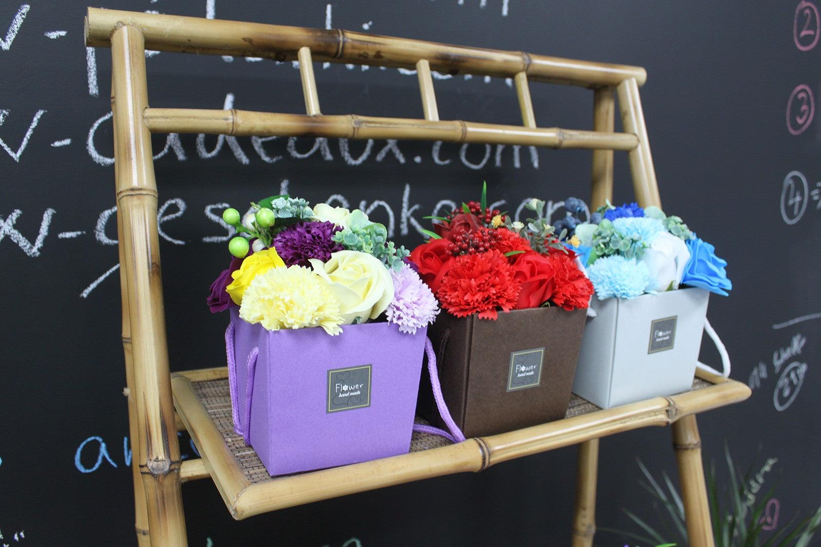 Soap Flower Bouquet - Blue Wedding - Charming Spaces