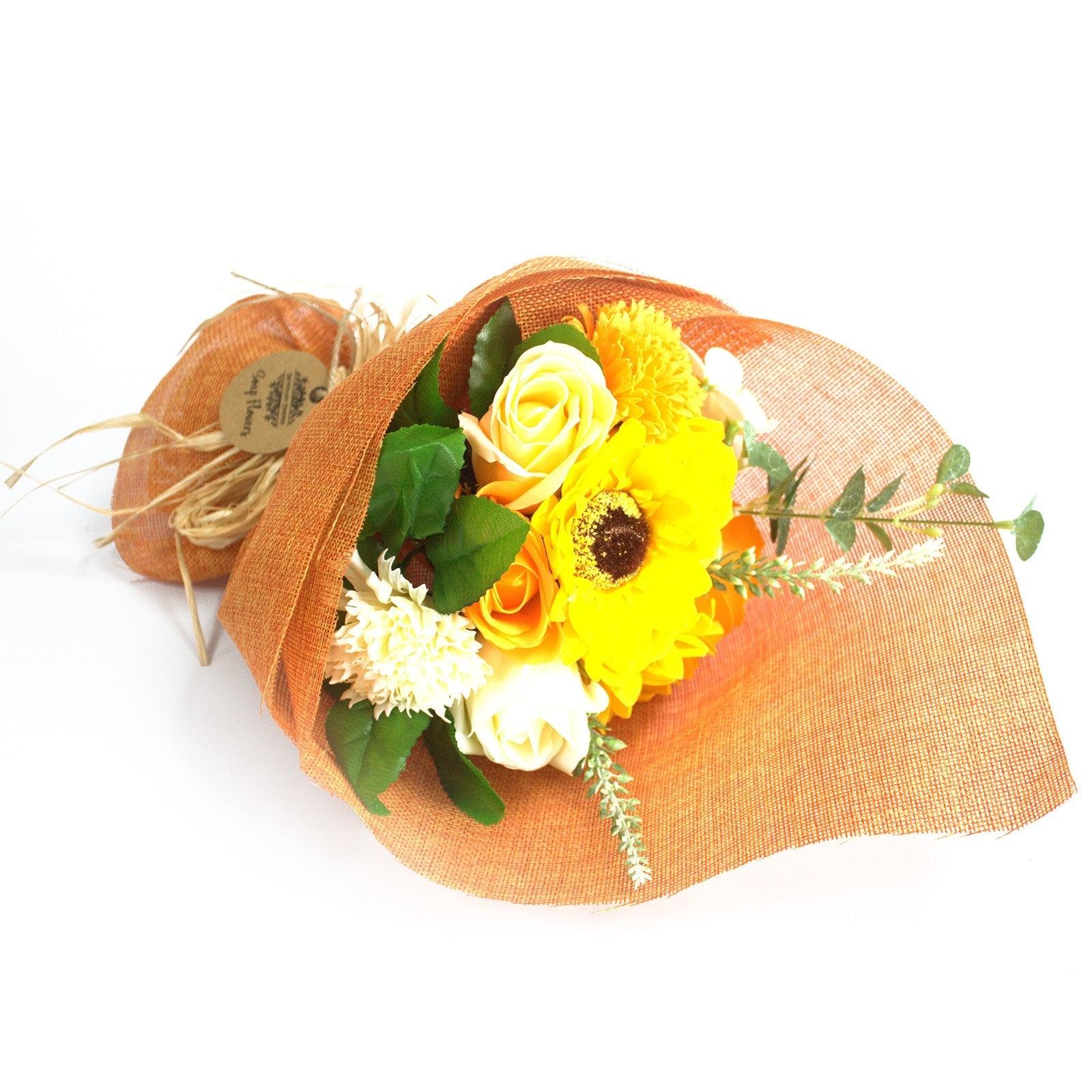 Standing Orange Soap Flower Bouquet - Charming Spaces