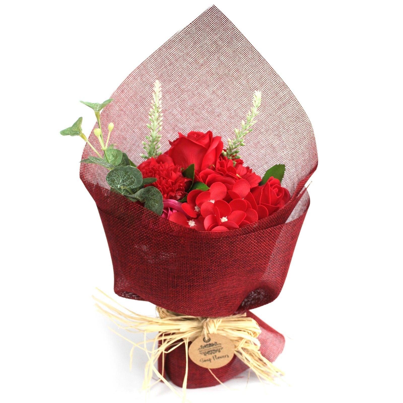 Standing Soap Flower Bouquet - Red - Charming Spaces