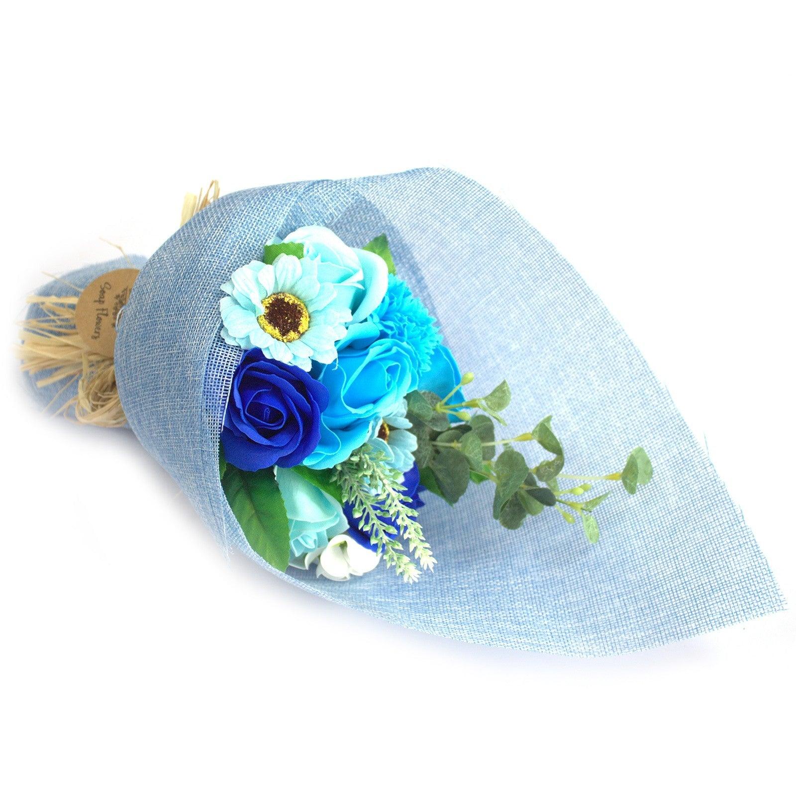 Standing Soap Flower Bouquet - Blue - Charming Spaces