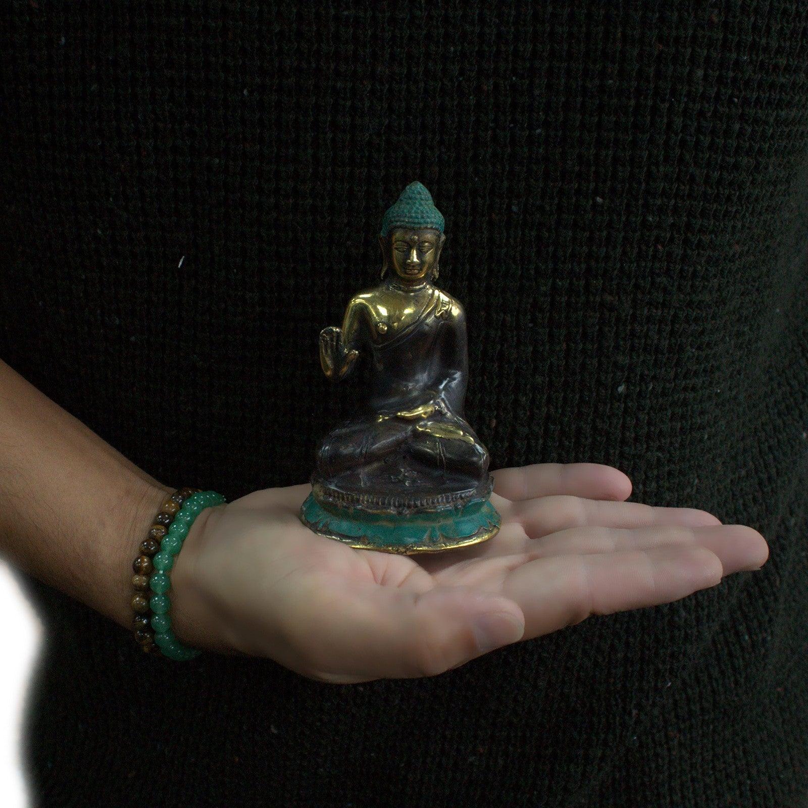 Medium Size Hand Up Sitting Buddha - Charming Spaces