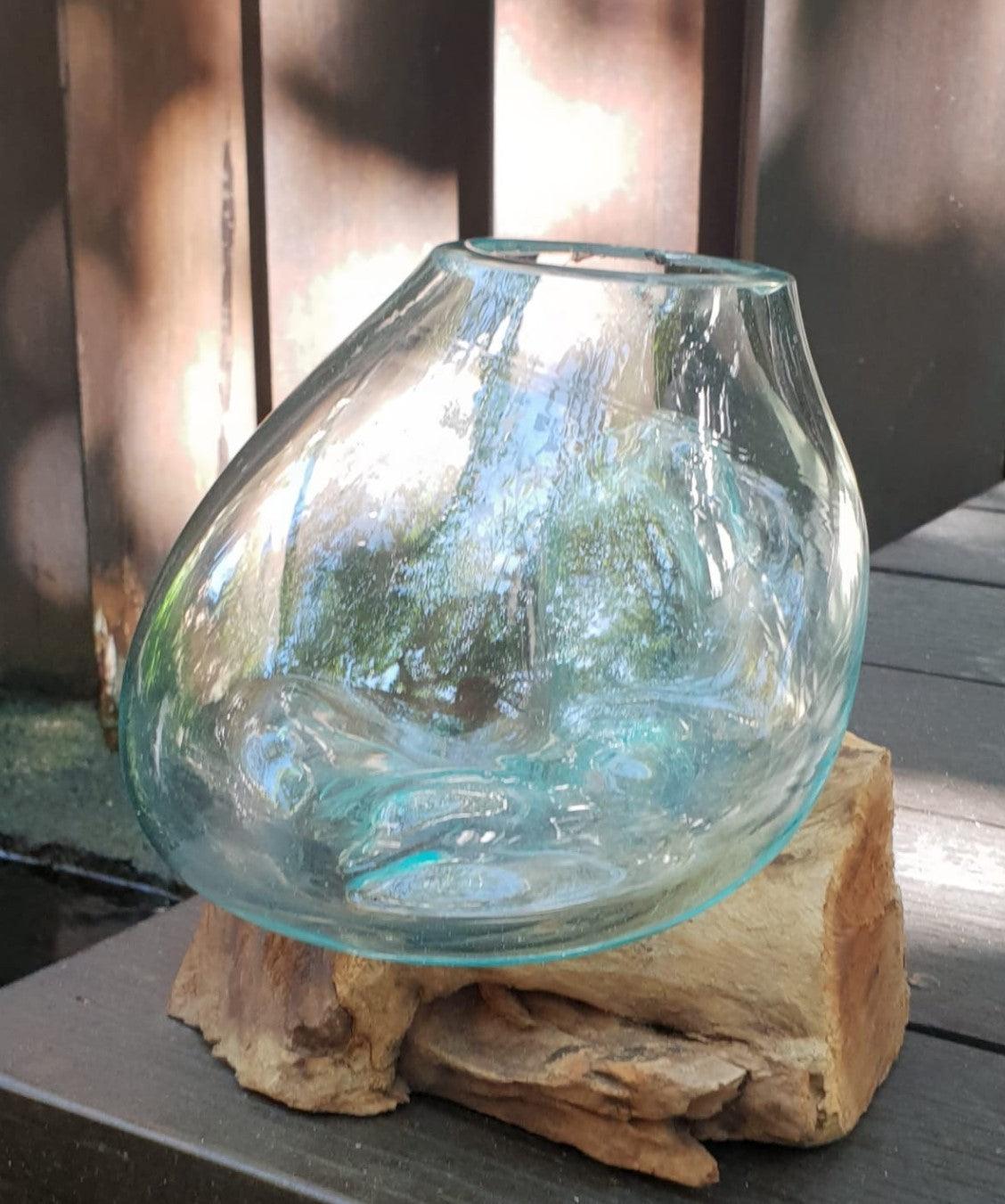 Molten Glass on Wood - Medium Bowl - Charming Spaces