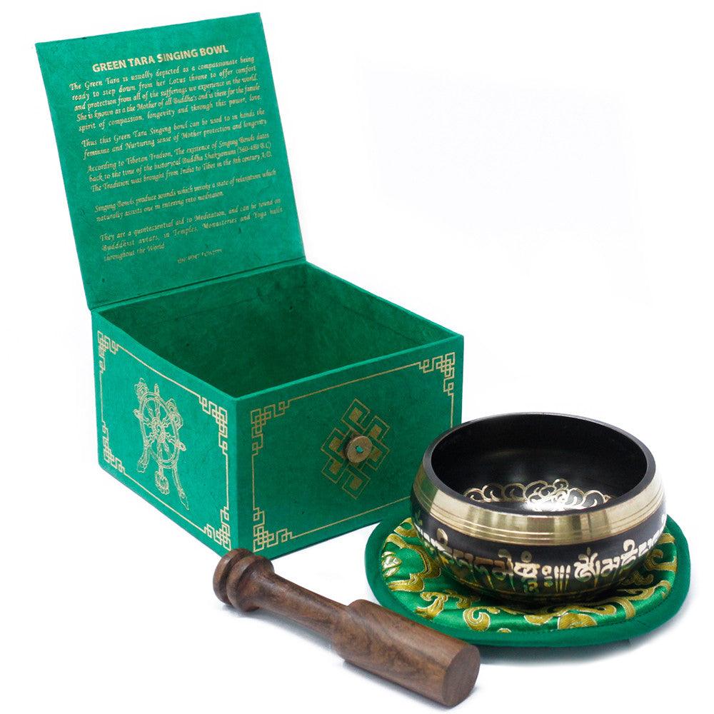 Singing Bowl Set Green Tara 10cm (min 380gm) - Charming Spaces