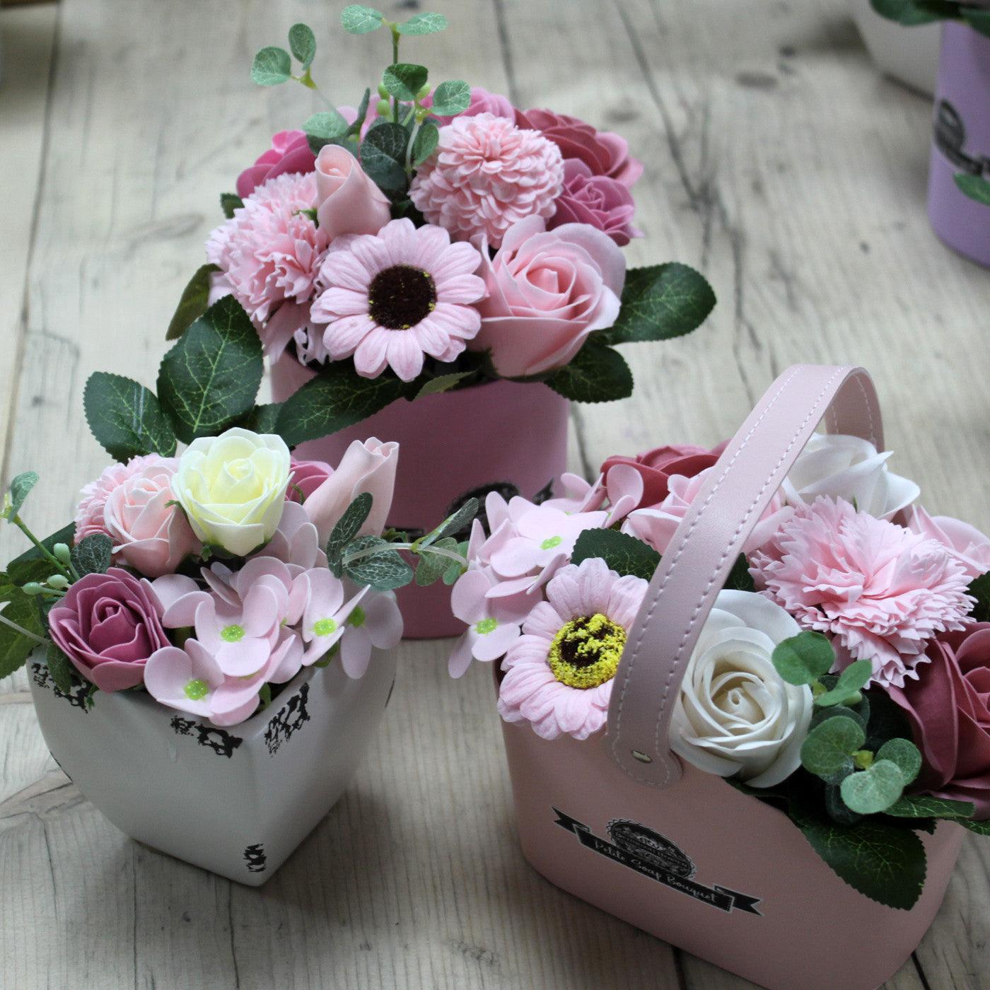 Soap Bouquet Petite Flower Pot - Peaceful Pink - Charming Spaces