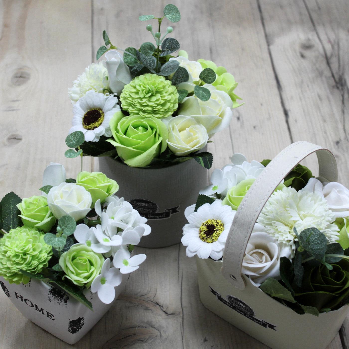 Soap Bouquet Petite Flower Pot - Pastel Green - Charming Spaces