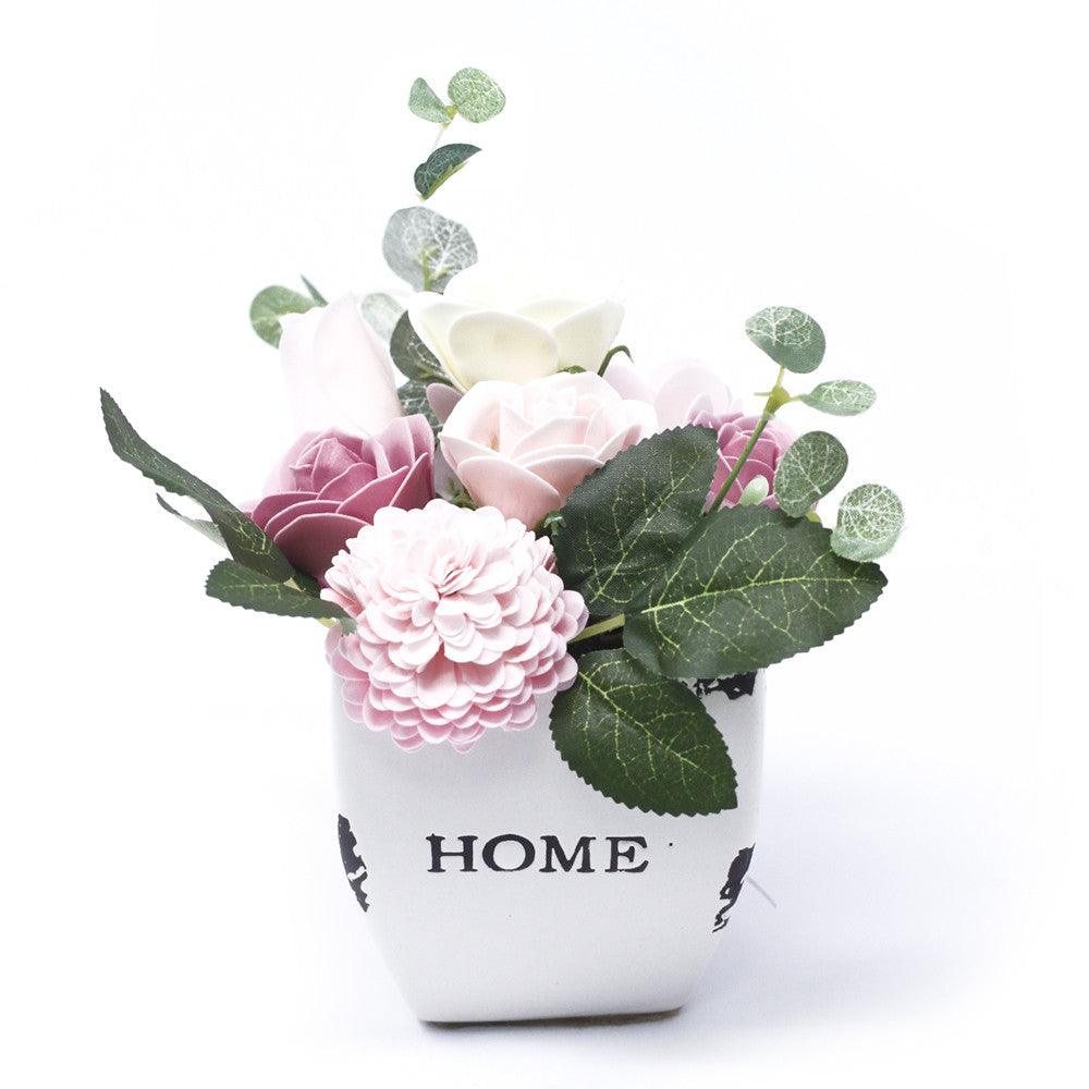 Soap Bouquet Petite Flower Pot - Peaceful Pink - Charming Spaces