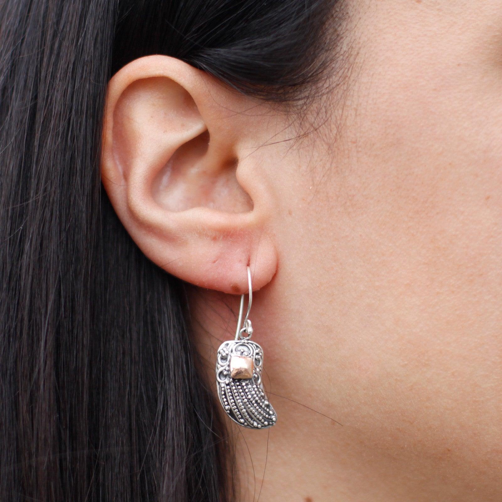 Silver & Gold Earring - Angel Wings - Charming Spaces