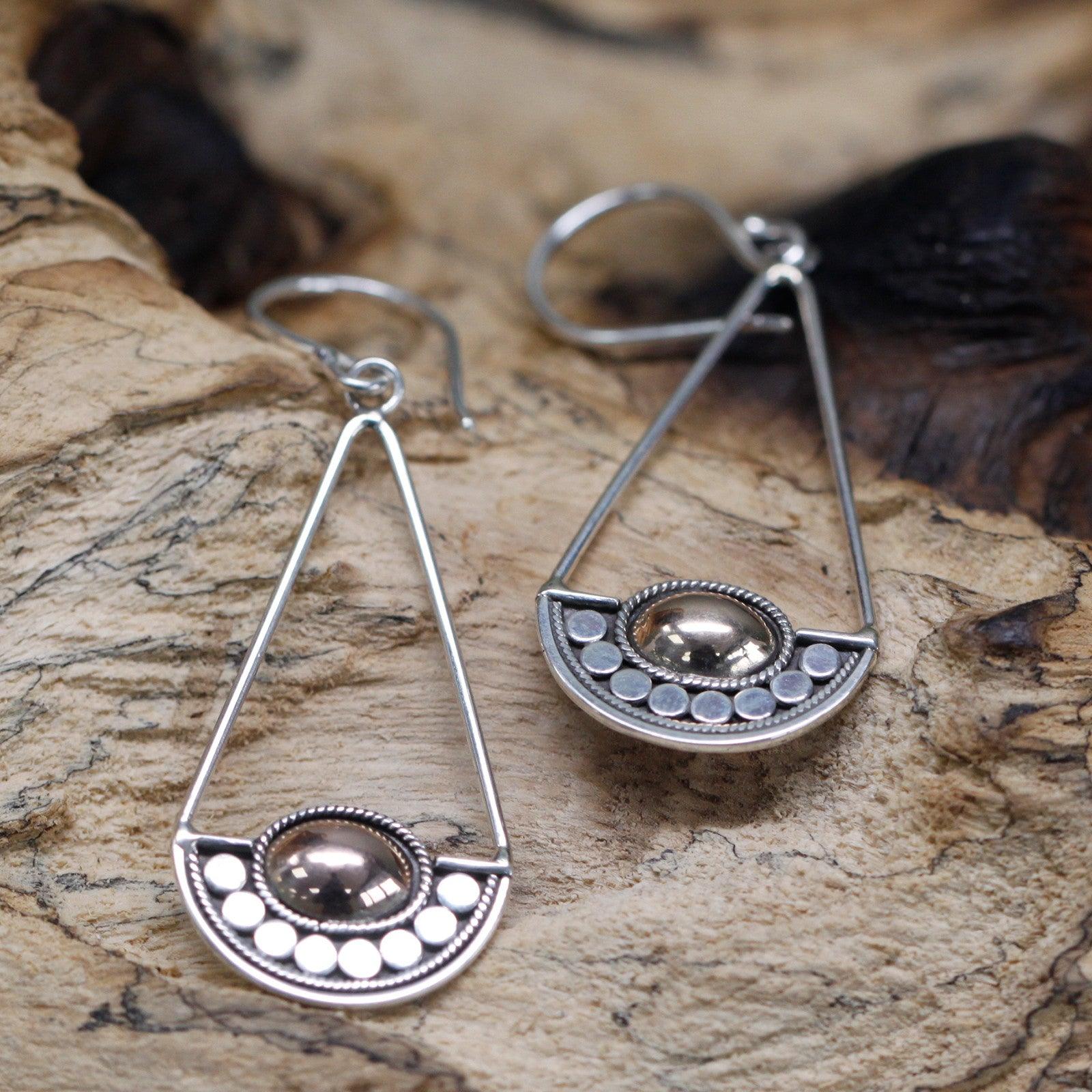 Silver & Gold Earring - Luna Balance - Charming Spaces