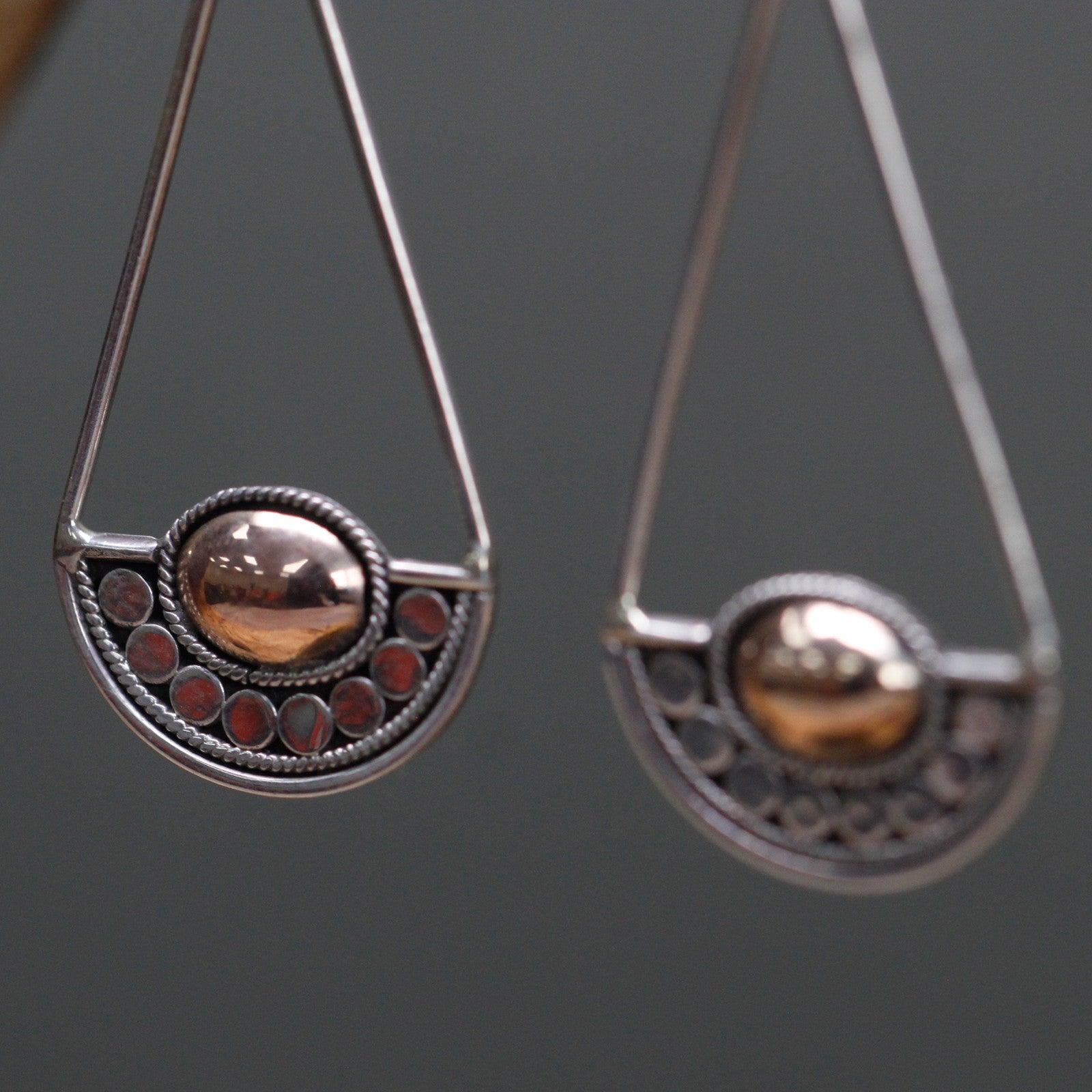 Silver & Gold Earring - Luna Balance - Charming Spaces