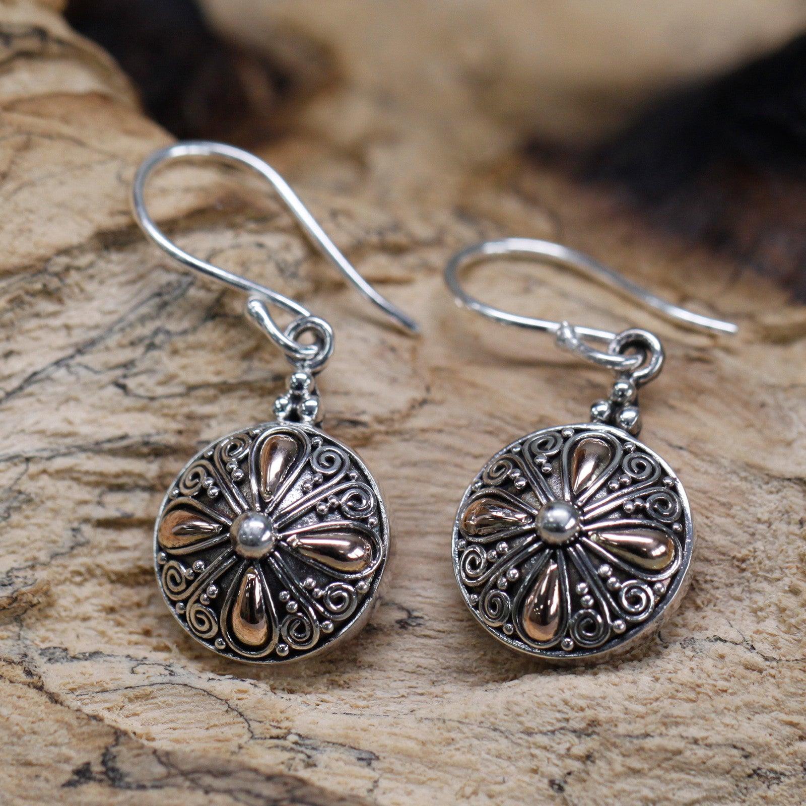 Silver & Gold Earring - Classic Round - Charming Spaces