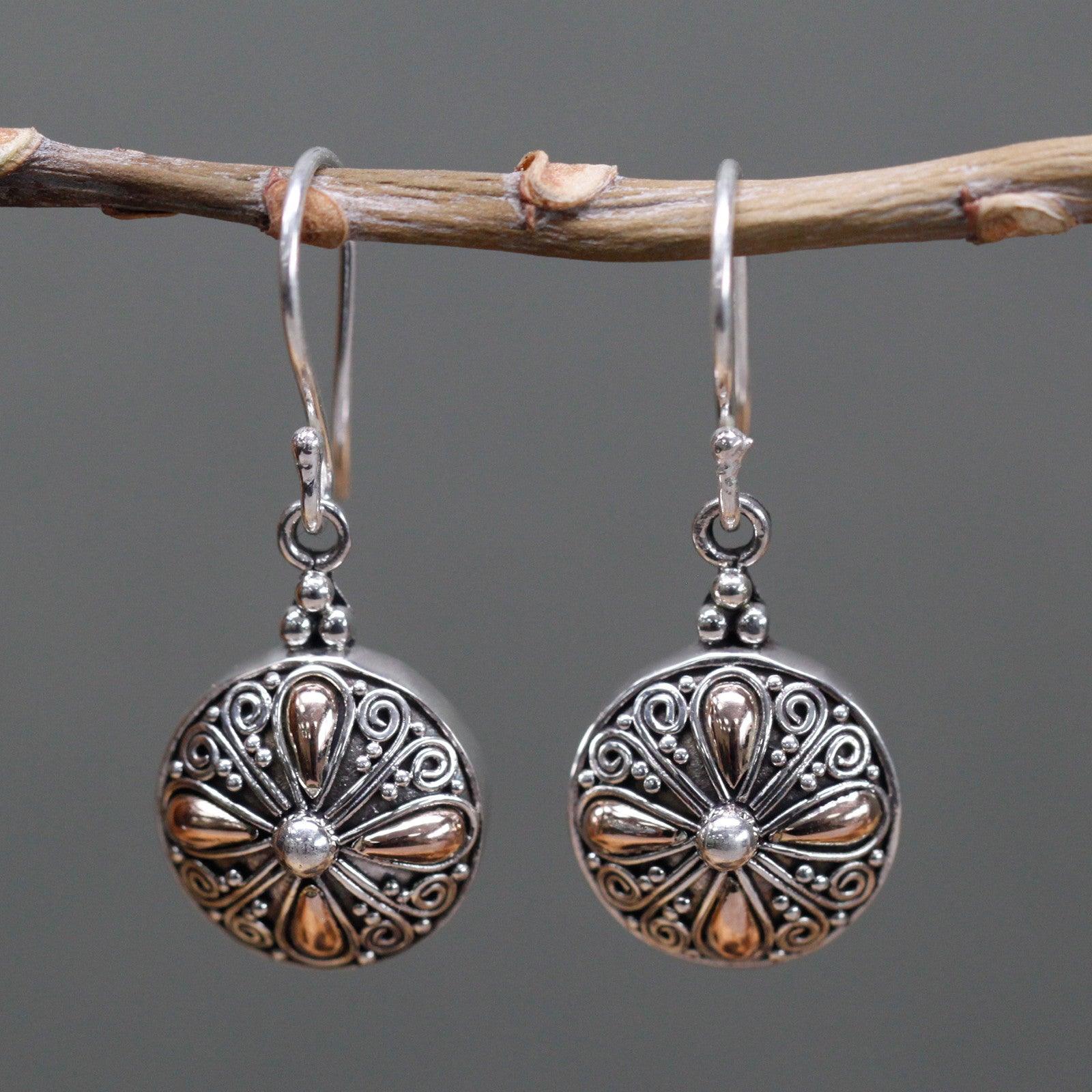 Silver & Gold Earring - Classic Round - Charming Spaces