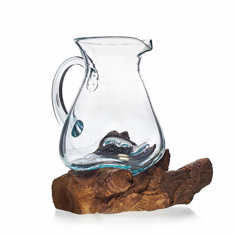 Molten Glass on Wood- Water Jug - Charming Spaces