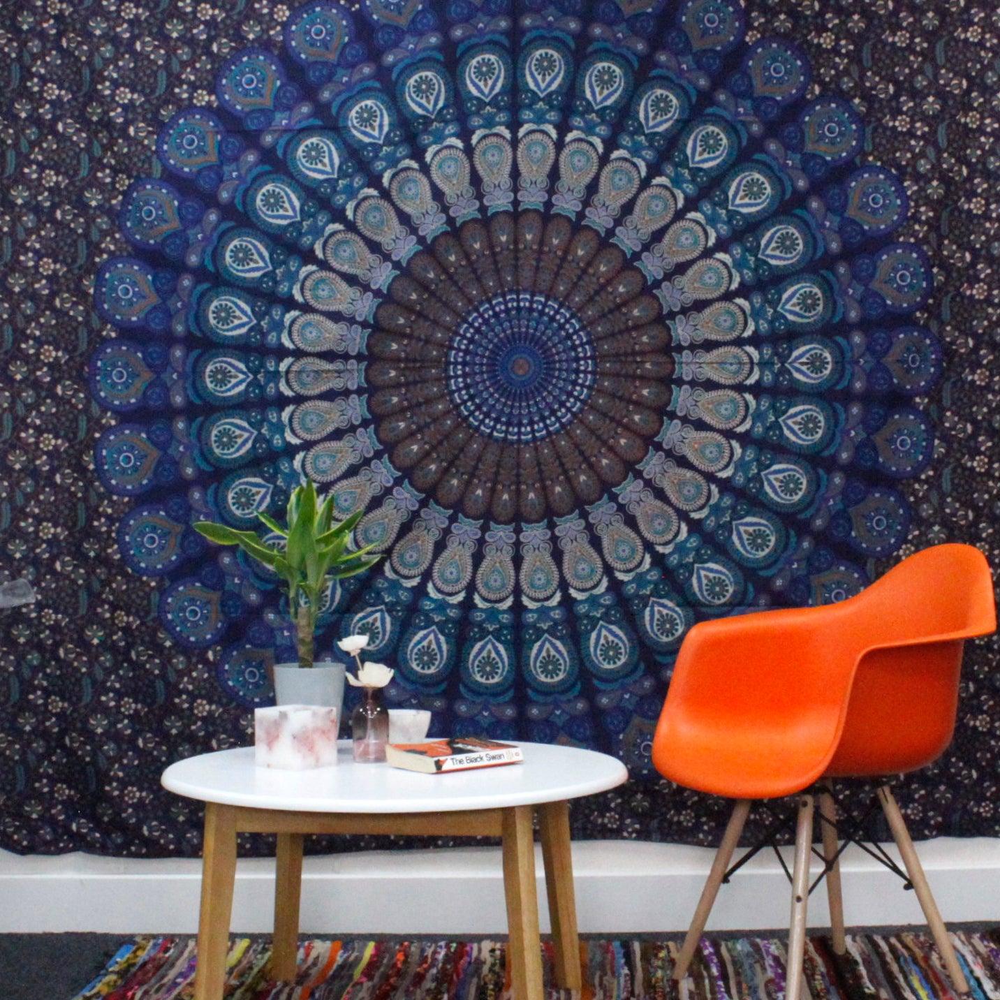 Double Cotton Bedspread + Wall Hanging - Classic Mandala - Charming Spaces