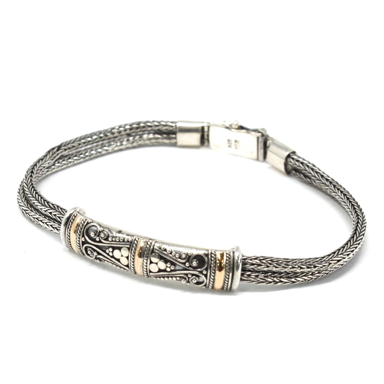 Silver & Gold Bracelet - Unisex Twin Chain - Charming Spaces