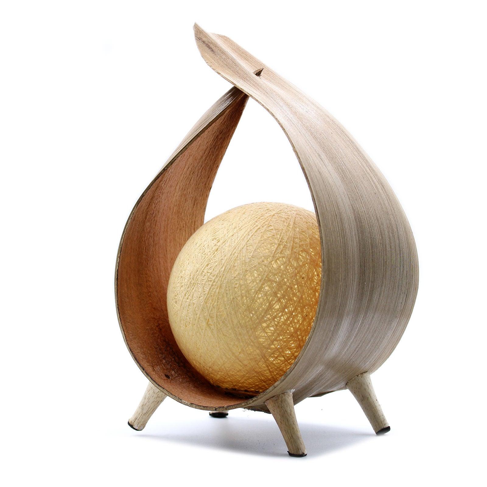 Natural Coconut Lamp - Natural Wrapover - Charming Spaces