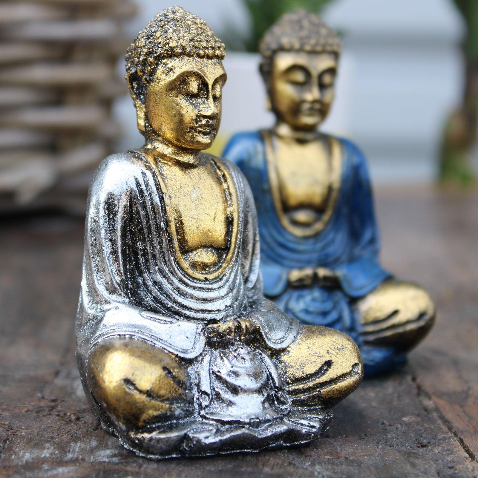 6x Gold Mini Buddha (Assorted Colours) - Feng Shui - Charming Spaces