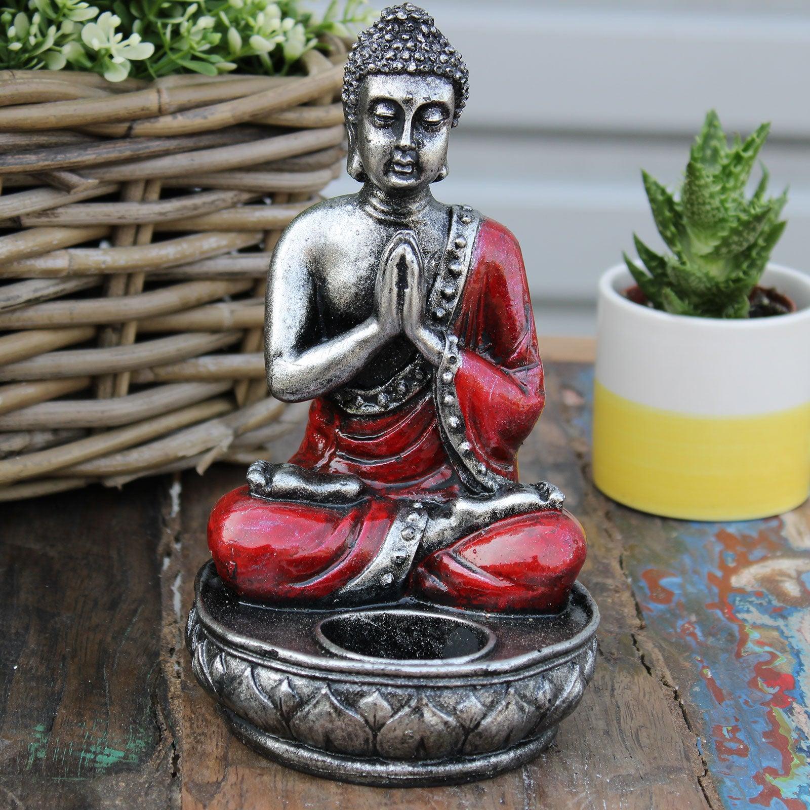 Buddha Candle Holder - Red - Medium - Charming Spaces