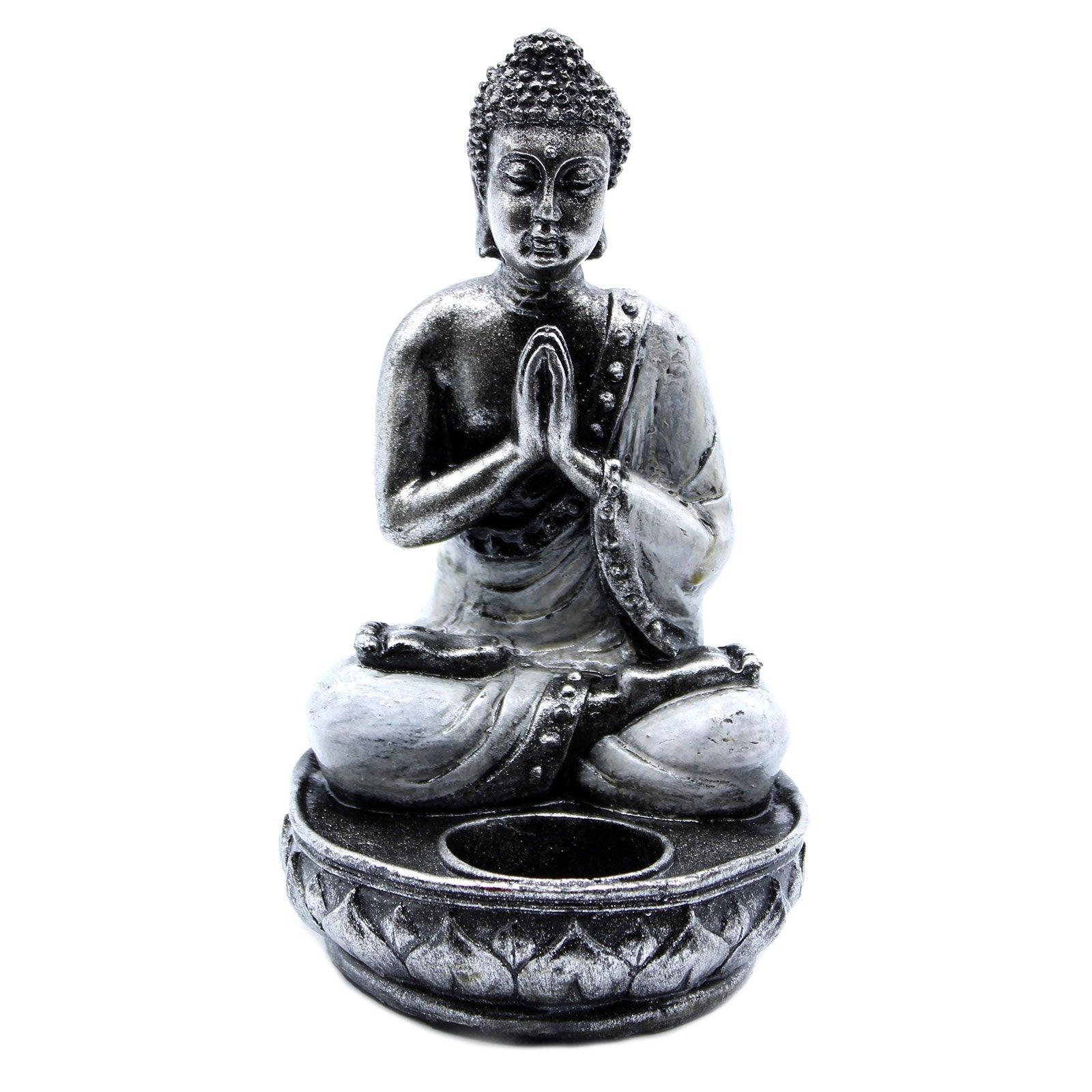Buddha Candle Holder - White - Medium - Charming Spaces