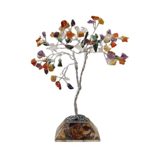 Gemstone Tree with Orgonite Base - 80 Stone - Multi - Charming Spaces