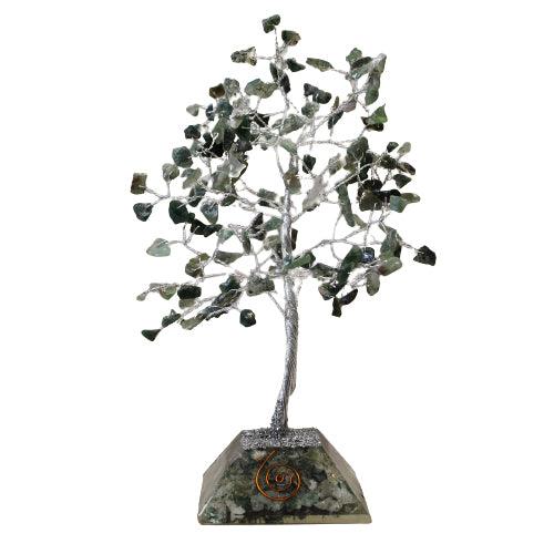 Gemstone Tree with Orgonite Base, 160 Stone, Moss Agate. Feng Shui - Charming Spaces