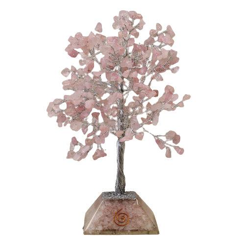 Gemstone Tree with Orgonite Base - 320 Stone - Rose Quartz - Charming Spaces