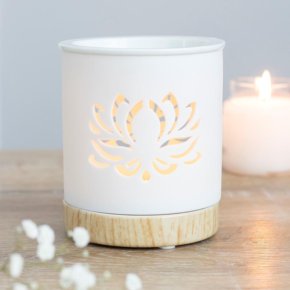 White Lotus Cut Out Oil Burner - Charming Spaces