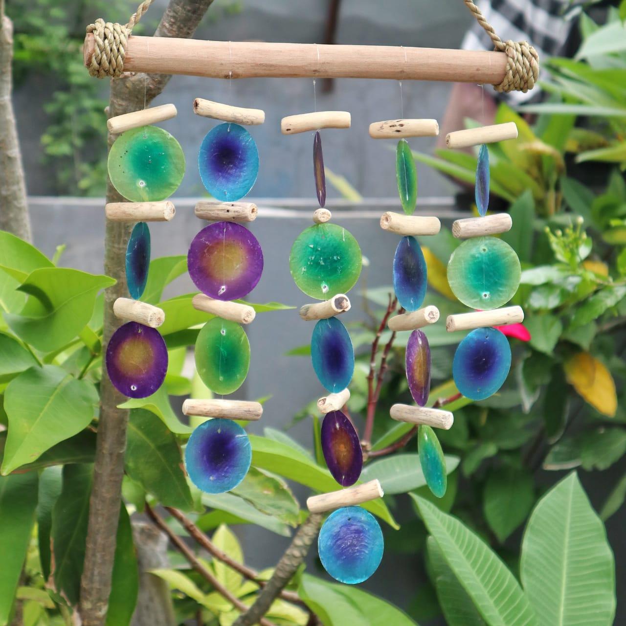 Green & Purple Driftwood Chime - Charming Spaces