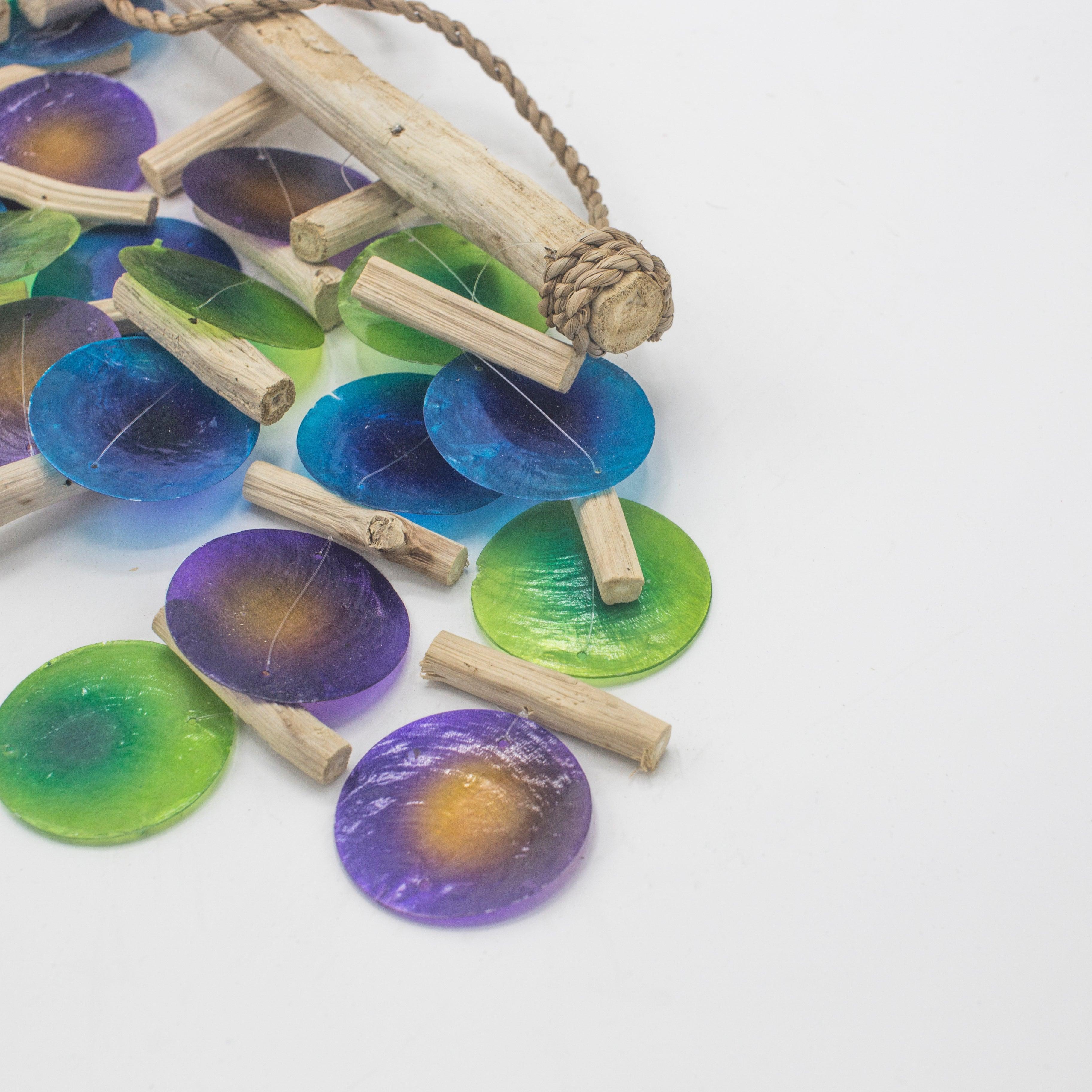 Green & Purple Driftwood Chime - Charming Spaces