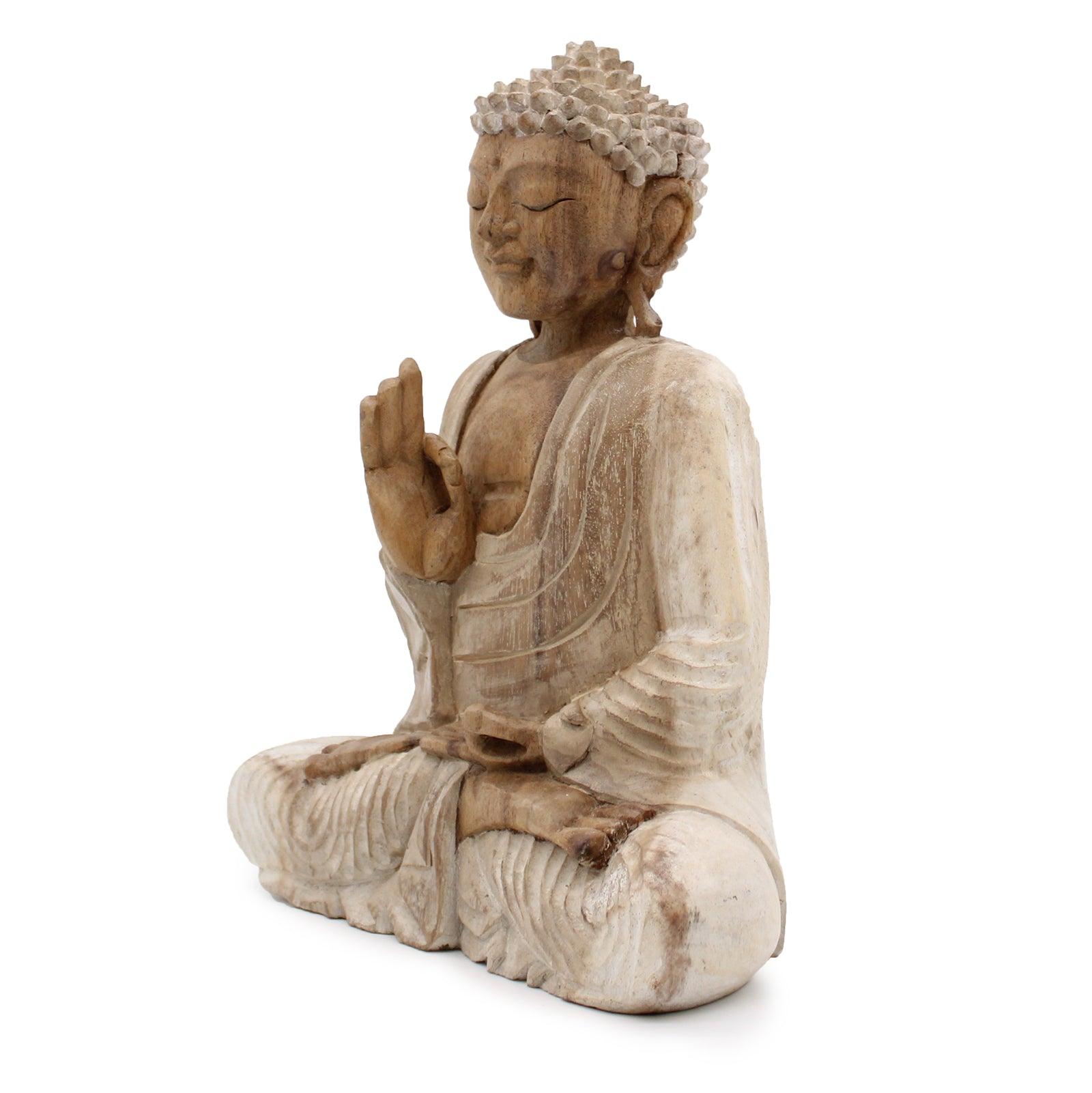 Buddha Statue Whitewash - 30cm Teaching Transmission - Charming Spaces