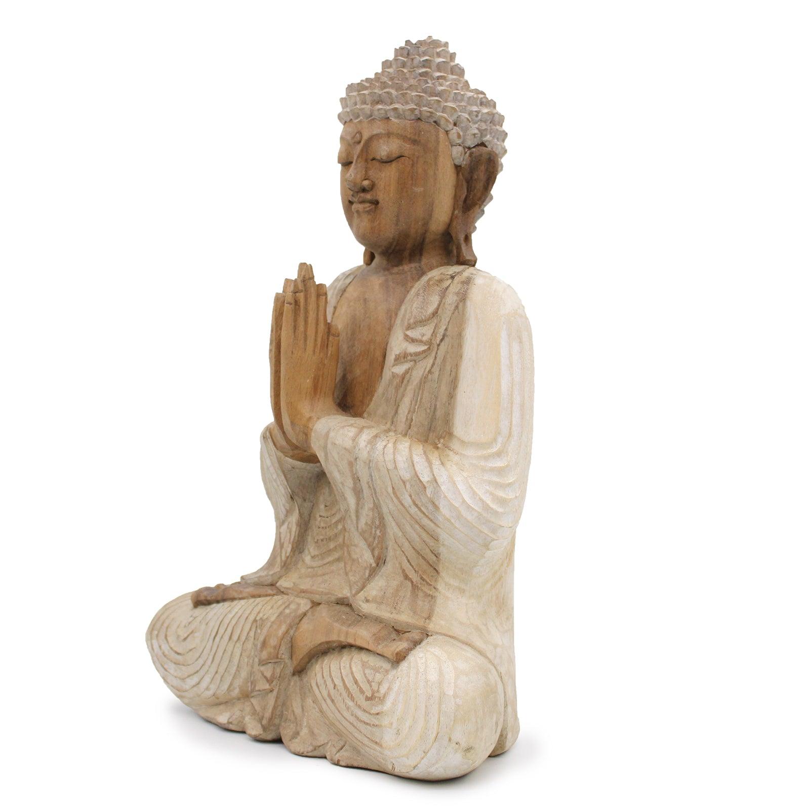 Buddha Statue Whitewash - 40cm Welcome - Charming Spaces