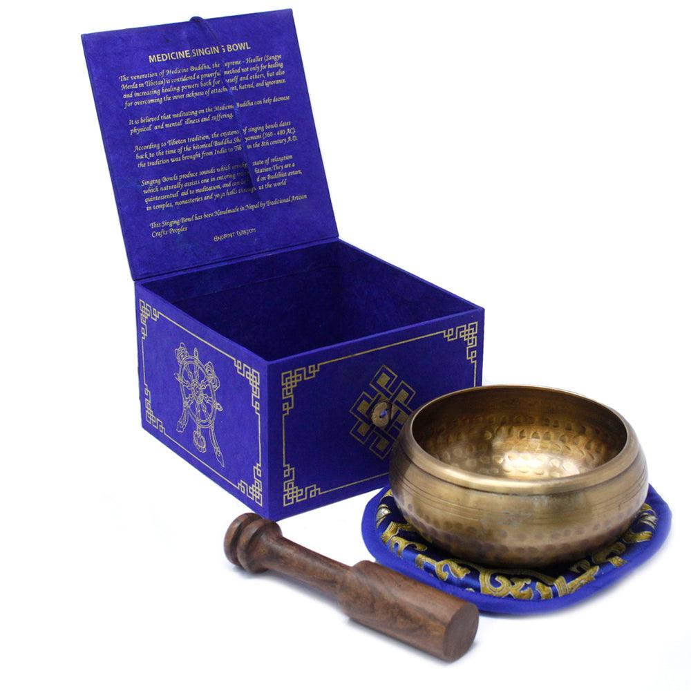 Medicine Buddha Singing Bowl Set 10cm (min 500gm) - Charming Spaces