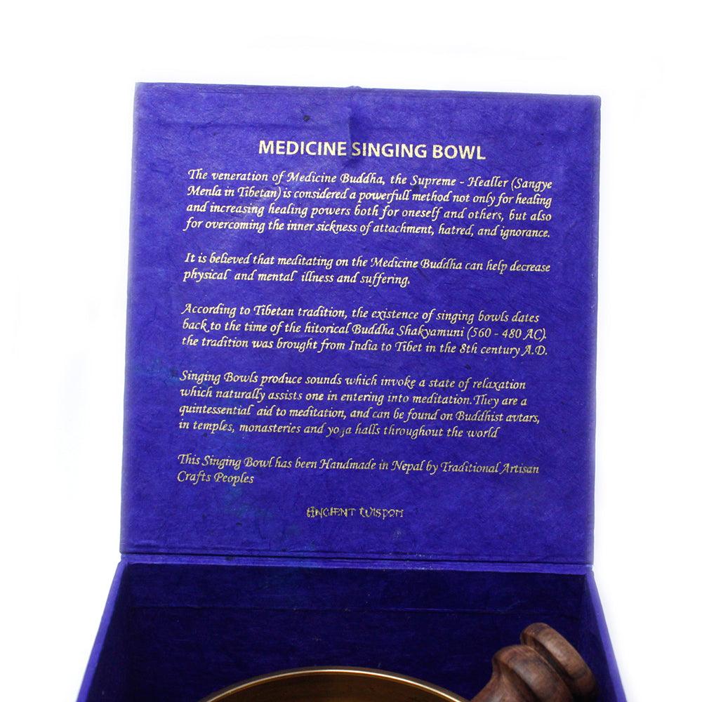 Medicine Buddha Singing Bowl Set 10cm (min 500gm) - Charming Spaces
