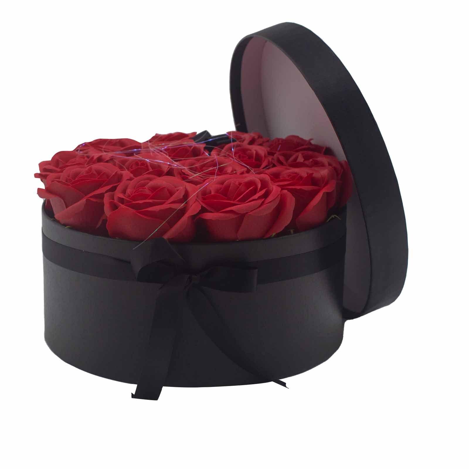 Soap Flower Gift Bouquet - 14 Red Roses - Round - Charming Spaces