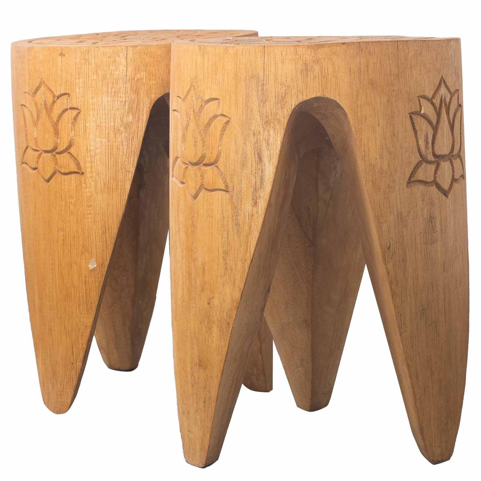 Interlocking Table/Stool set of 2 - Natural - Charming Spaces