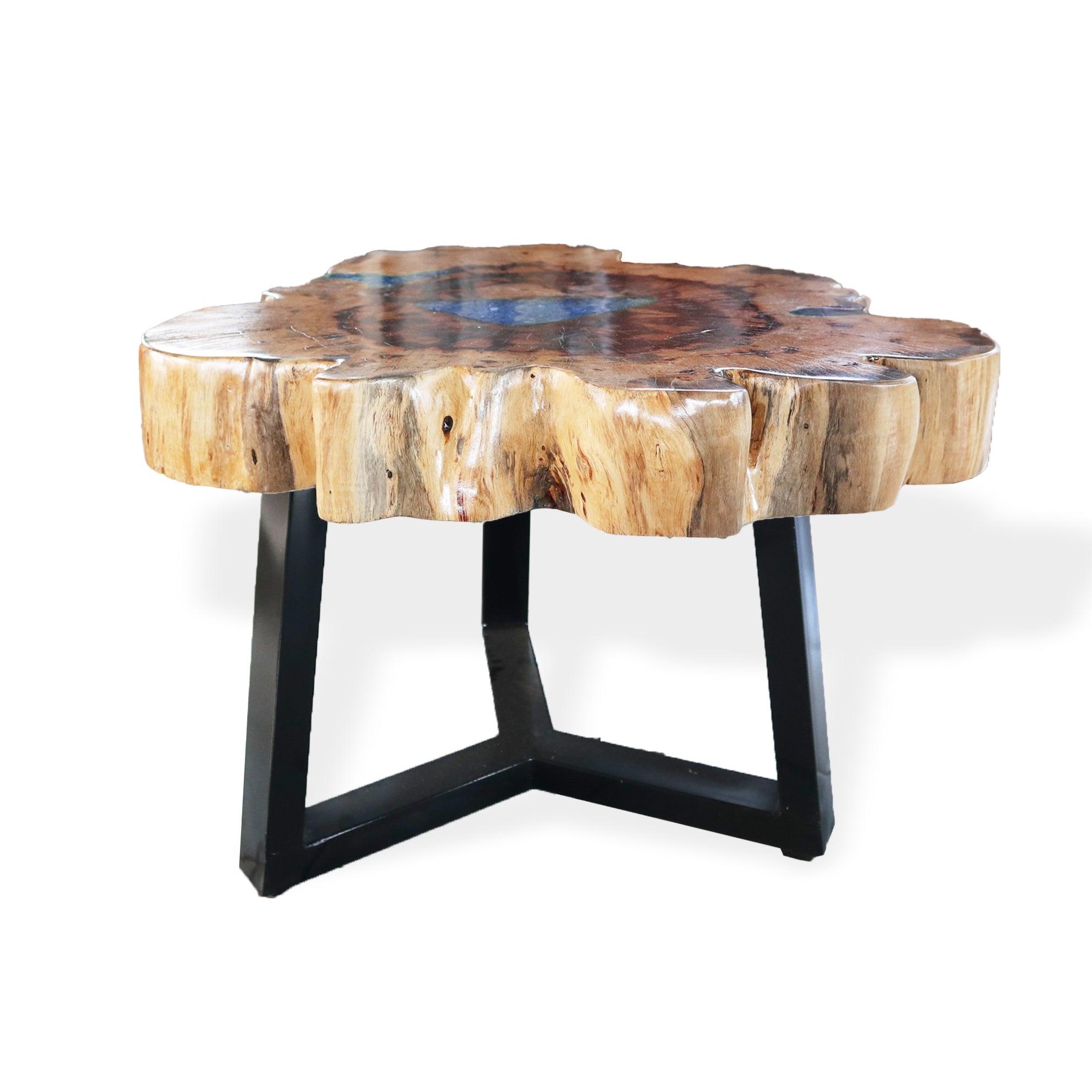 Coffee Table - Tamarind and Resin - Aqua - Charming Spaces