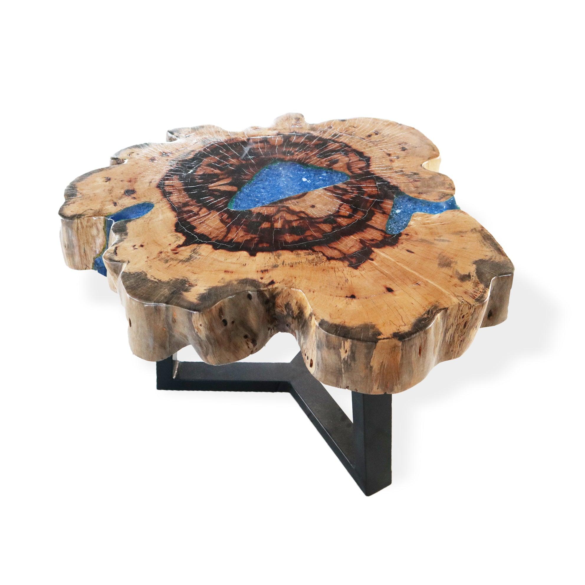 Coffee Table - Tamarind and Resin - Sky Blue - Charming Spaces