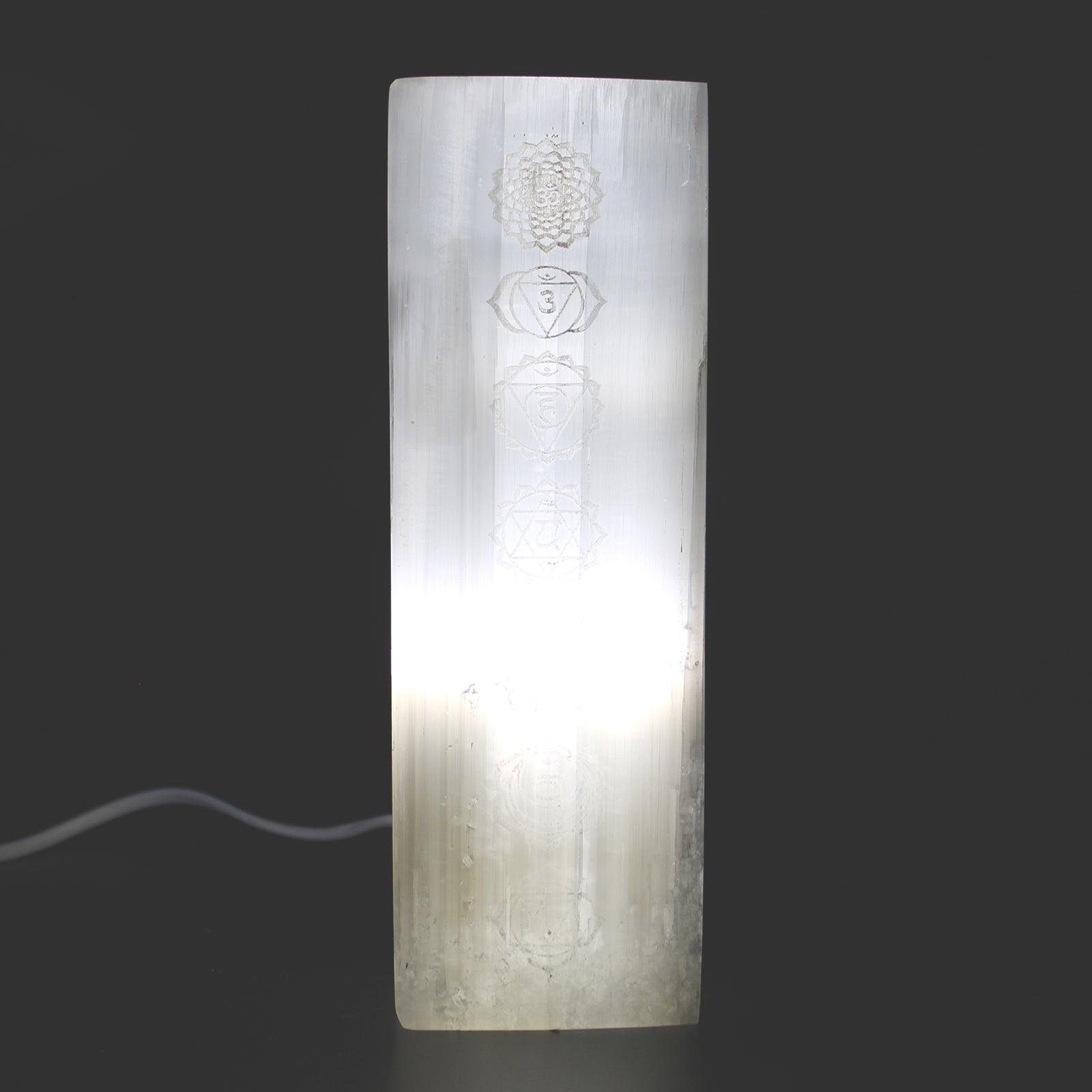 Selenite Block Lamp 25cm - Chakra - Charming Spaces