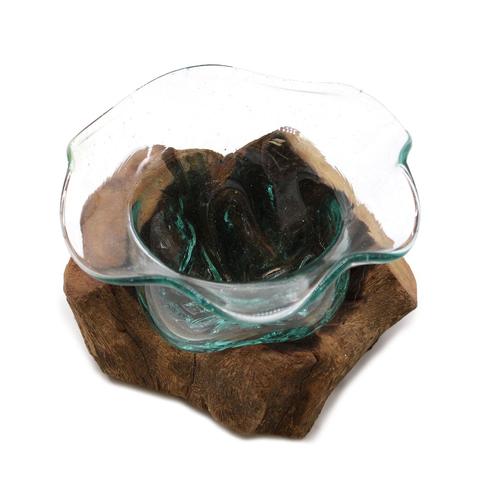 Molten Glass Fancy Sweet Bowl on Wood - Charming Spaces