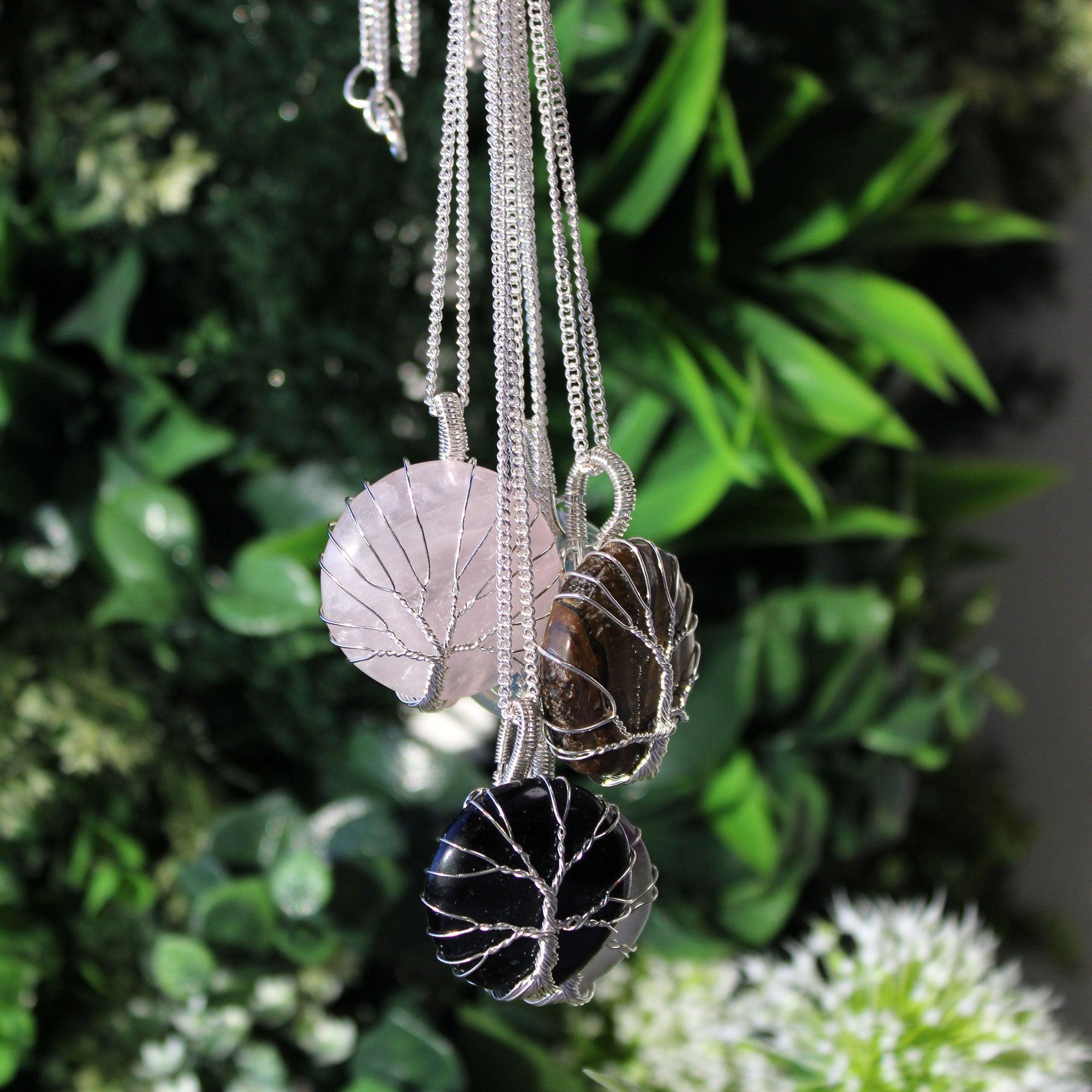 Tree of Life Gemstone Necklace - Amethyst - Charming Spaces