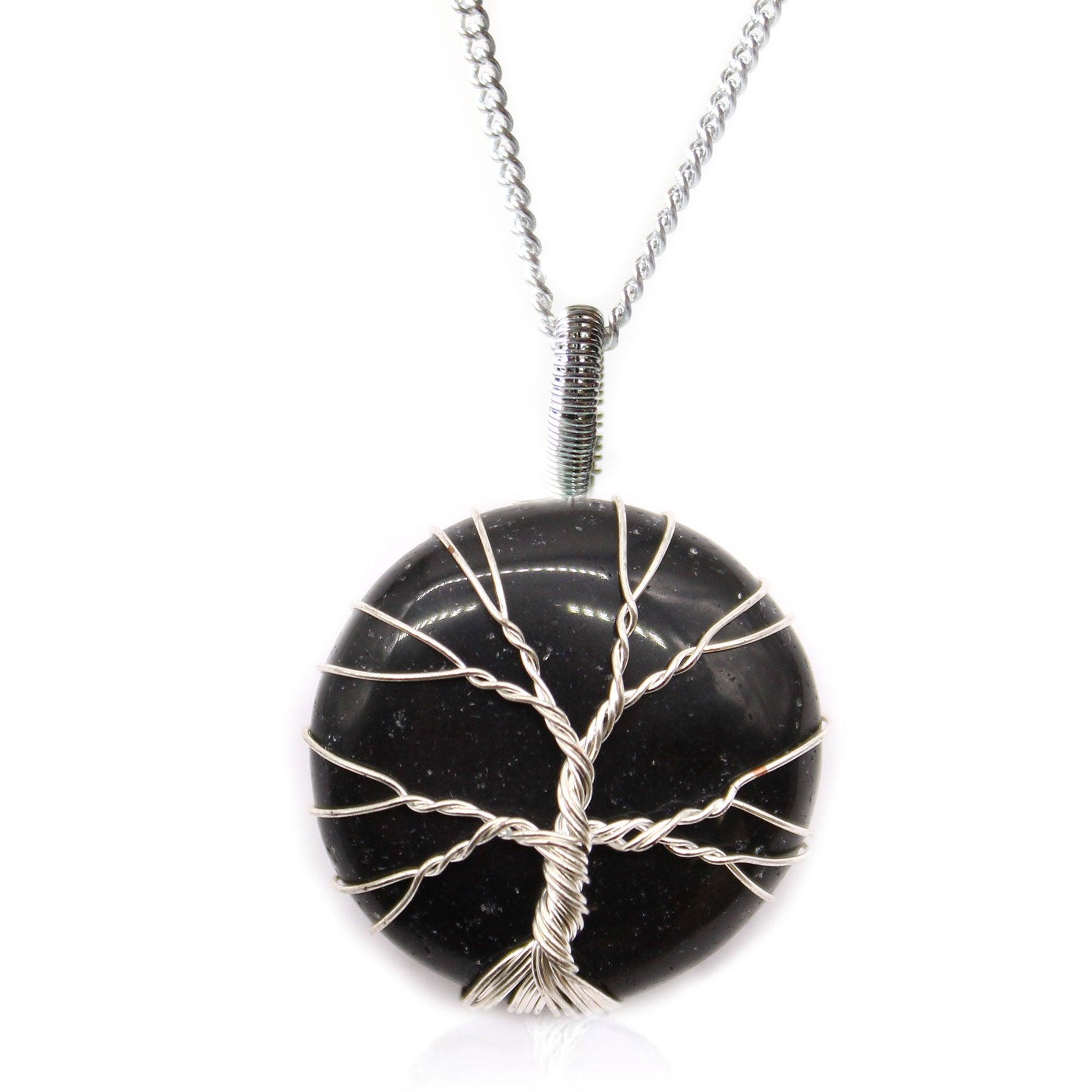 Tree of Life Gemstone Necklace - Black Onyx - Charming Spaces