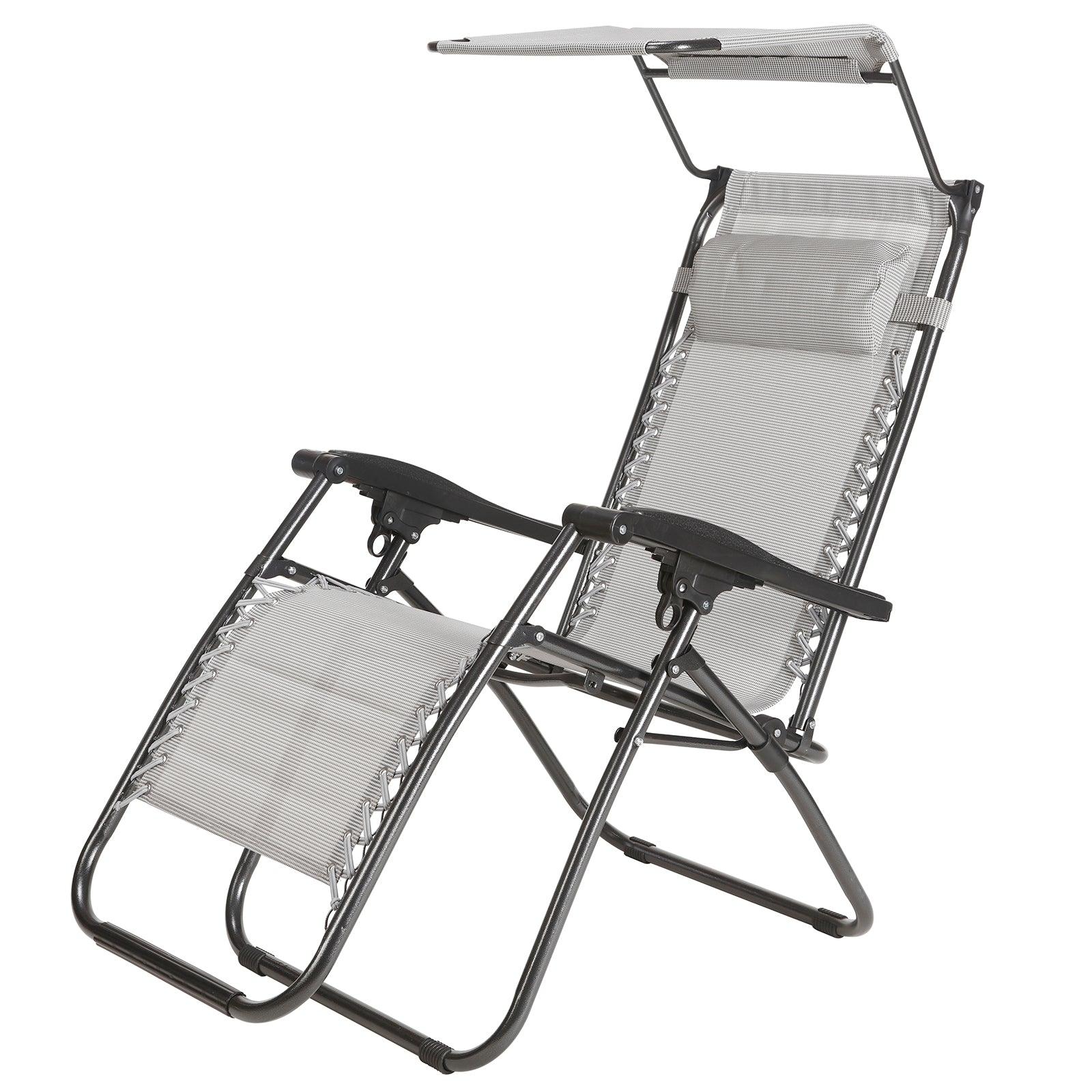 2 Grey Beach Chairs With Cup / Magazine Holders - Charming Spaces