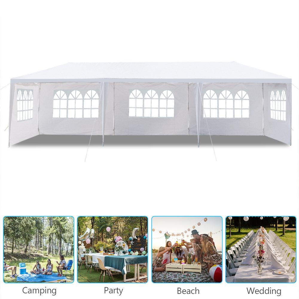 Pergola / Party Tent, 3m*9m, 5 Sided, PE Cloth, Iron Spiral Pipe - Charming Spaces