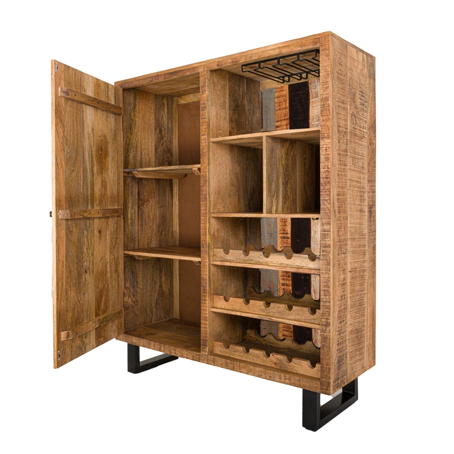 Reclaimed Wood Drinks Cabinet - Industrial Collection - Charming Spaces