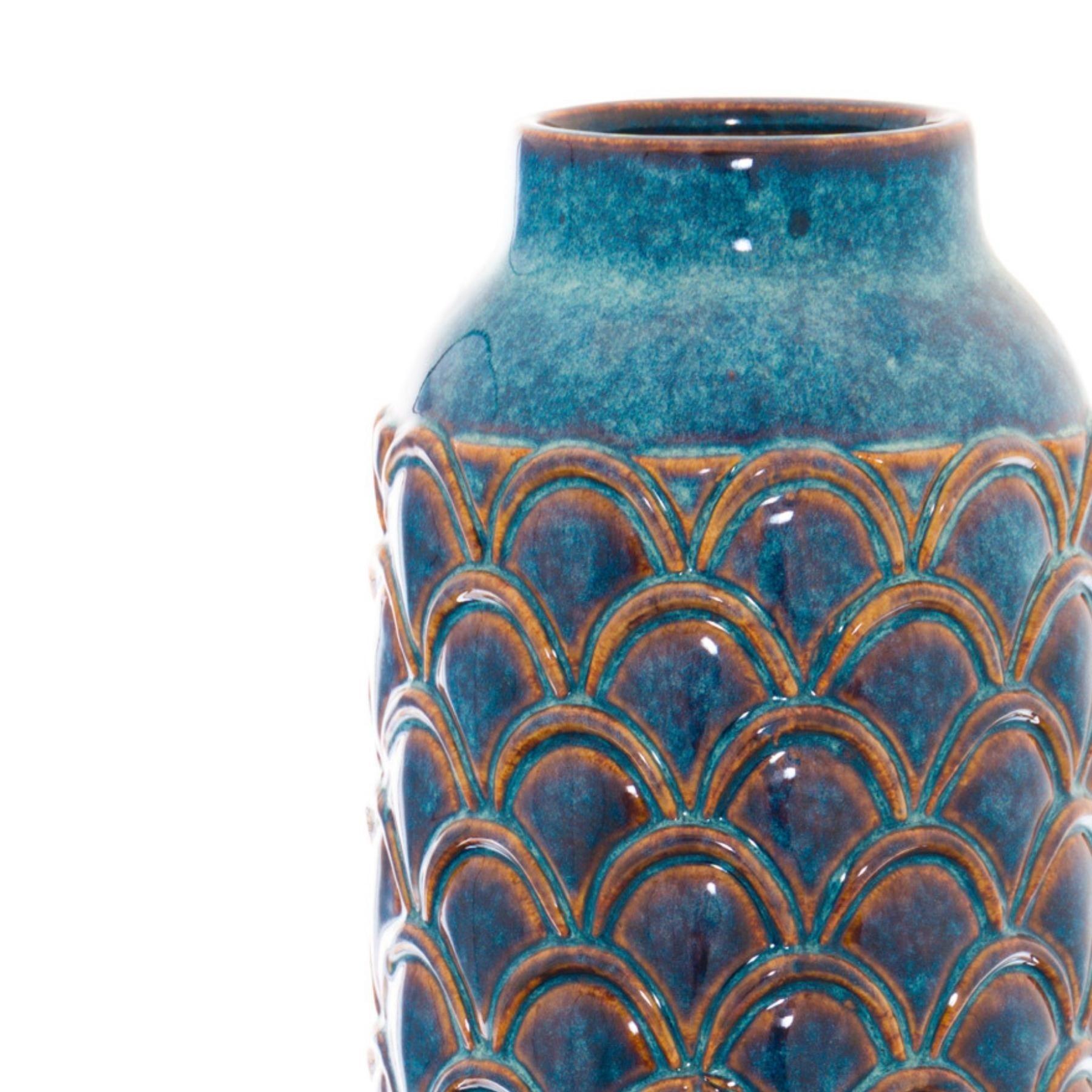 Seville Collection Large Indigo Scalloped Vase - Charming Spaces