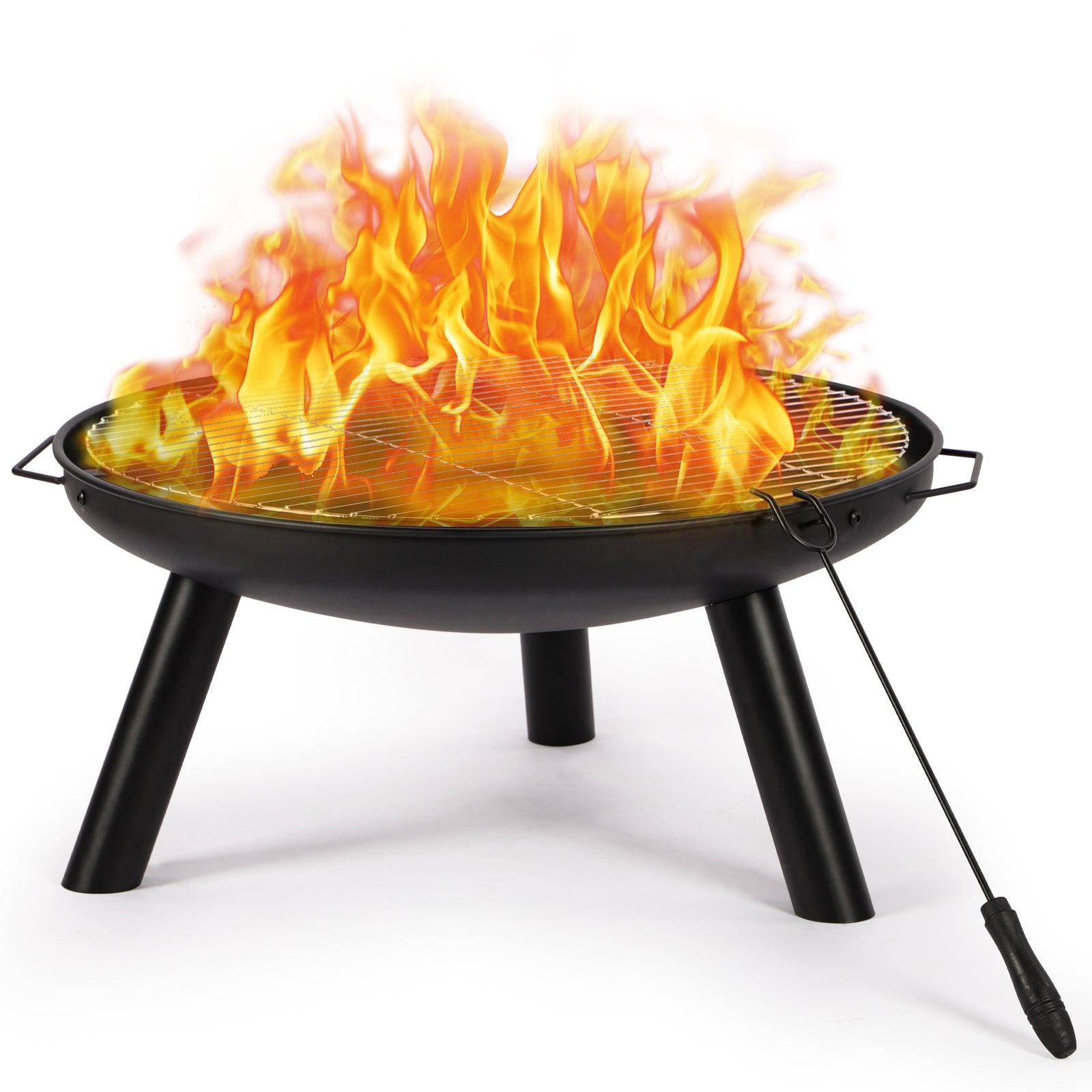 Portable Garden Fire Pit, 60CM, 3 in 1 - Charming Spaces
