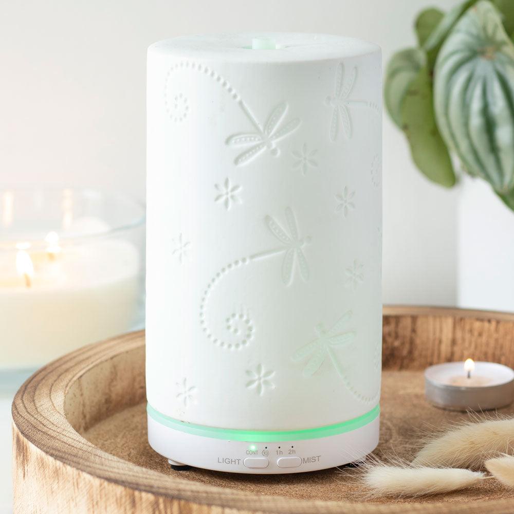 White Ceramic Dragonfly Electric Aroma Diffuser - Charming Spaces