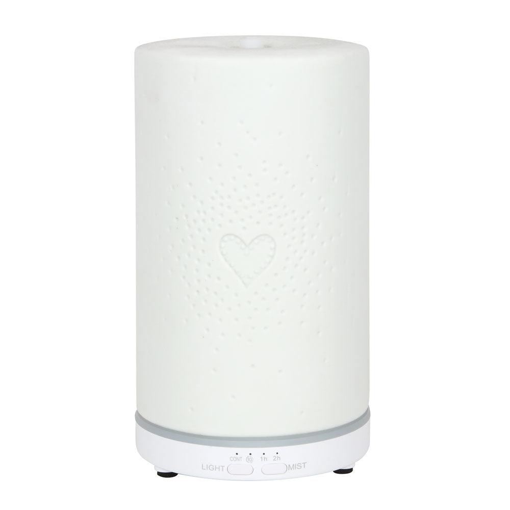 White Ceramic Heart Scatter Electric Aroma Diffuser - Charming Spaces