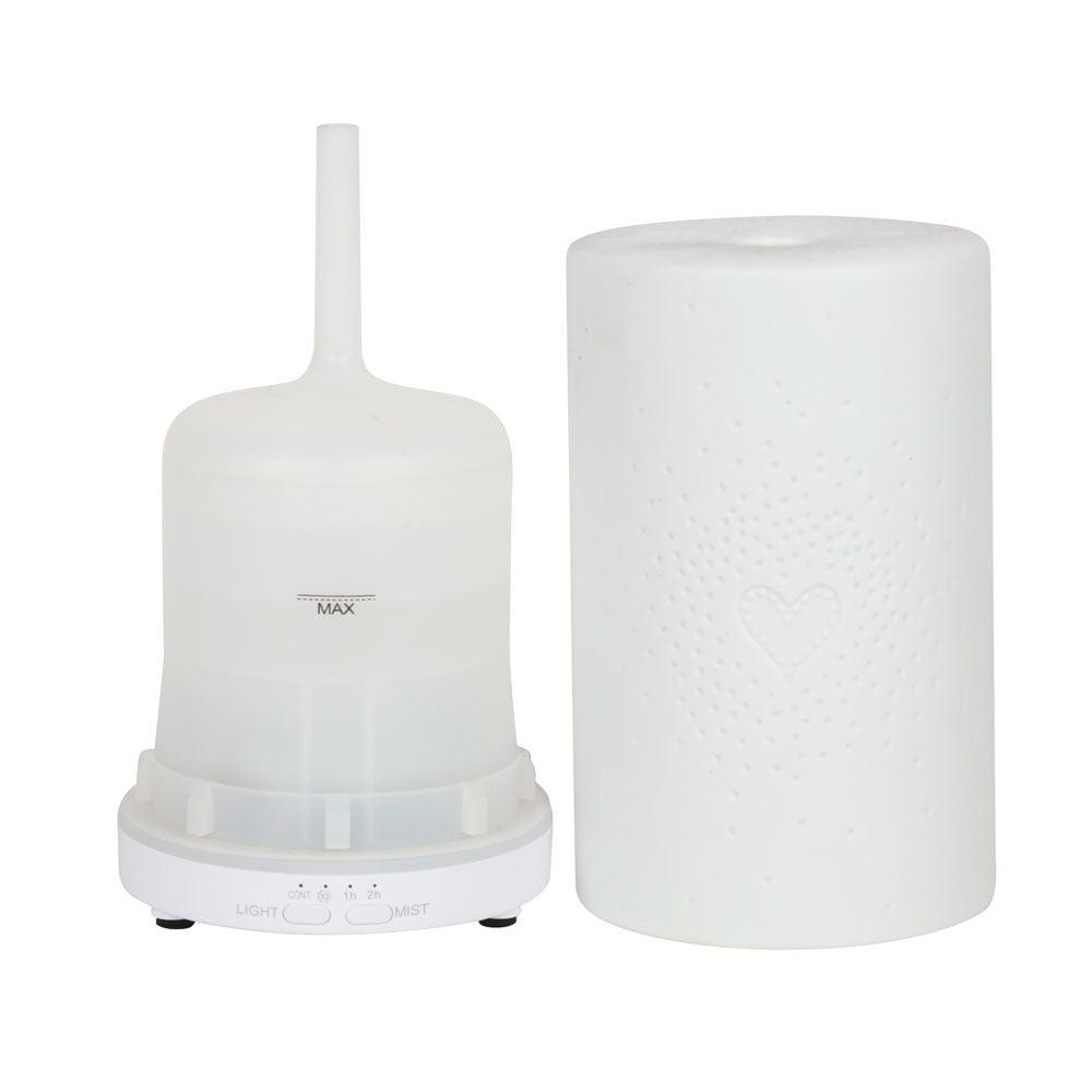 White Ceramic Heart Scatter Electric Aroma Diffuser - Charming Spaces