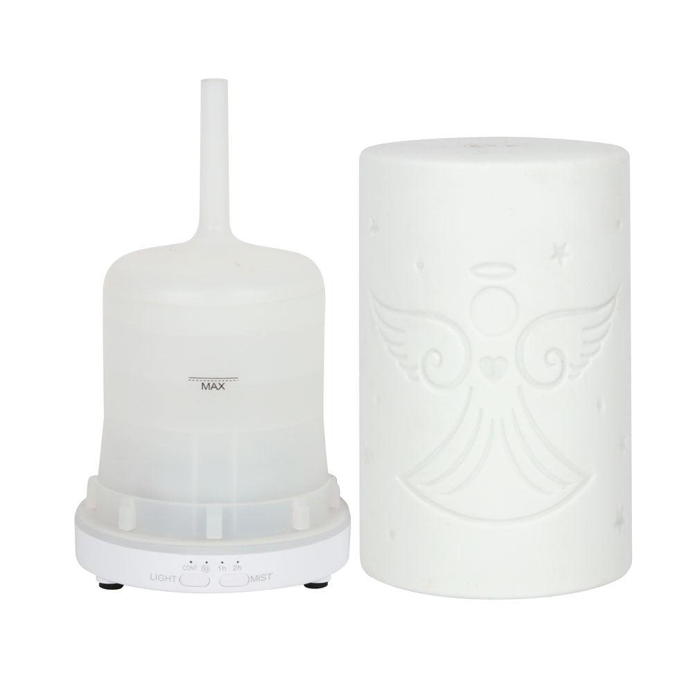 White Ceramic Guardian Angel Electric Aroma Diffuser - Charming Spaces